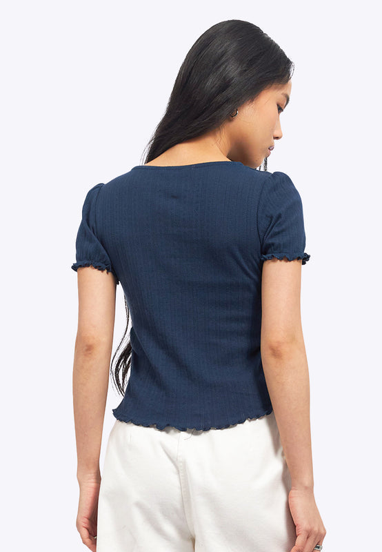 Short Sleeve Pointelle Top