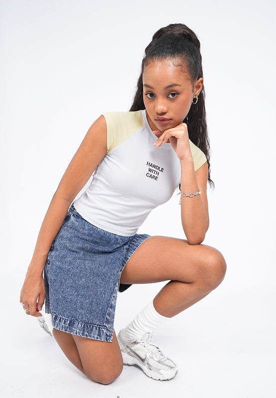 Contrast Raglan Sleeveless Top