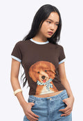 Contrast Rib Graphic T-Shirt