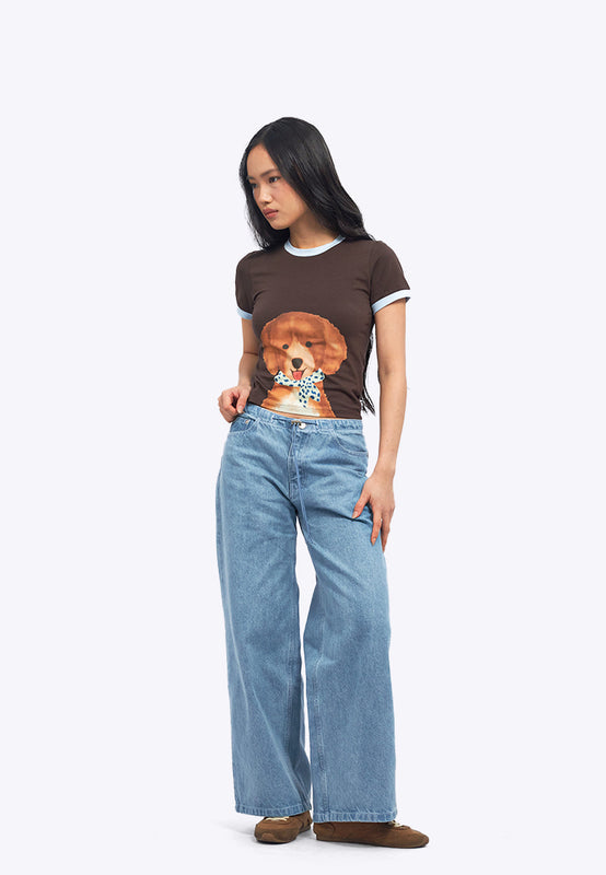 Contrast Rib Graphic T-Shirt