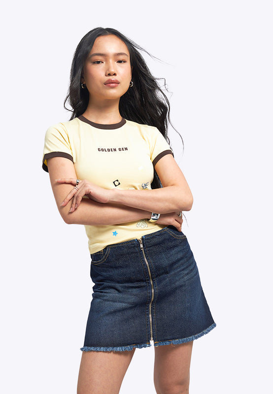 Contrast Rib Graphic T-Shirt
