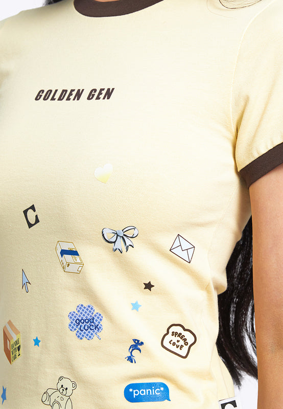 Contrast Rib Graphic T-Shirt