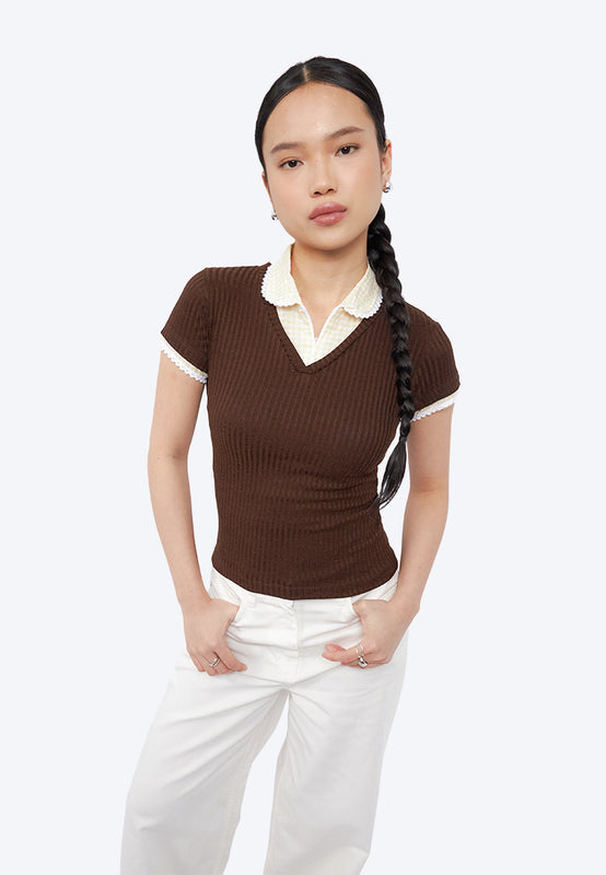 Double Layer Polo Top