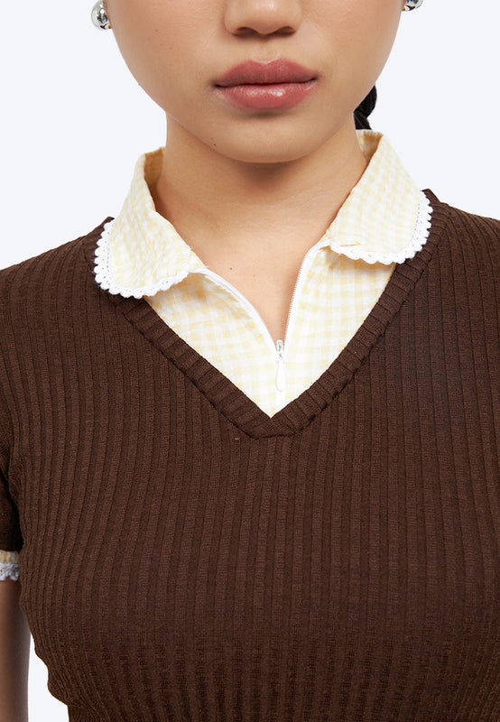 Double Layer Polo Top