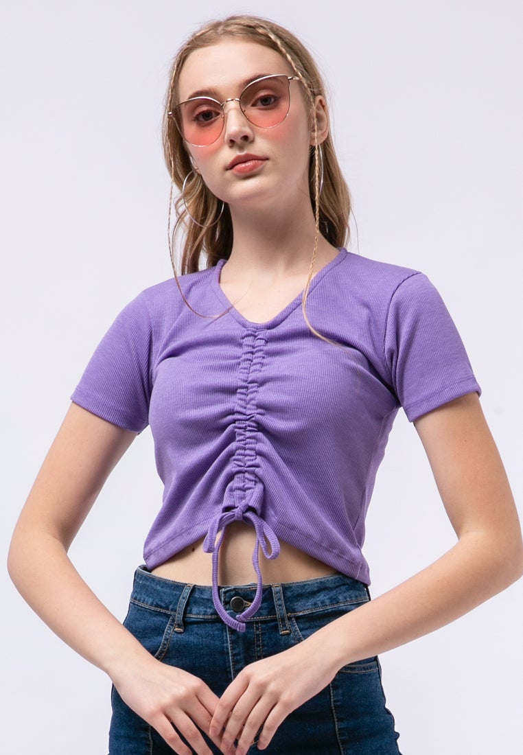 Ruched Short Sleeve Top