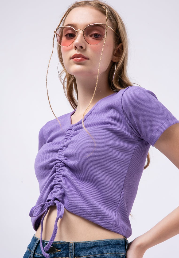 Ruched Short Sleeve Top