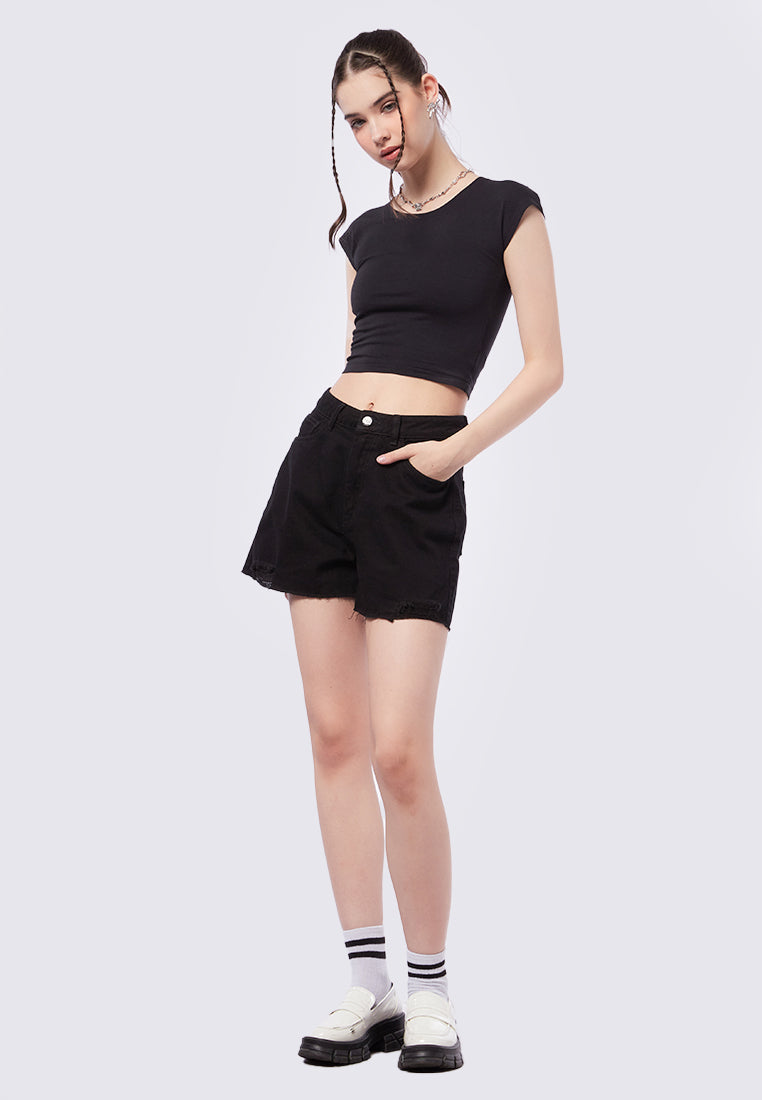 Fitted Short Sleeve Crop T-Shirt