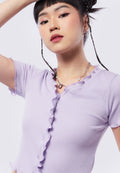 Short Sleeve Top with Ruffle Details
