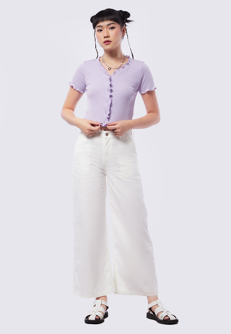 Short Sleeve Top with Ruffle Details