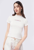 Lettuce Hem Embroidered Top