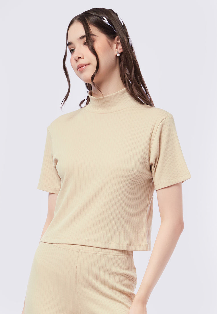 High Neck Short Sleeve Top
