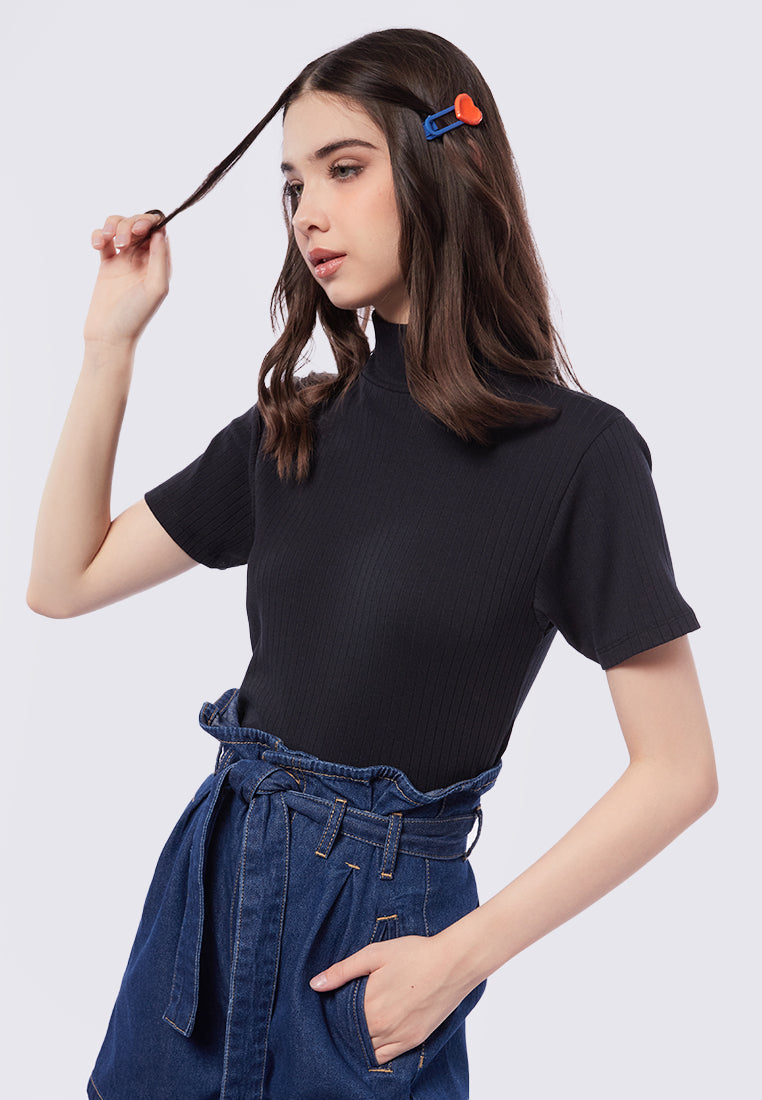 High Neck Short Sleeve Top