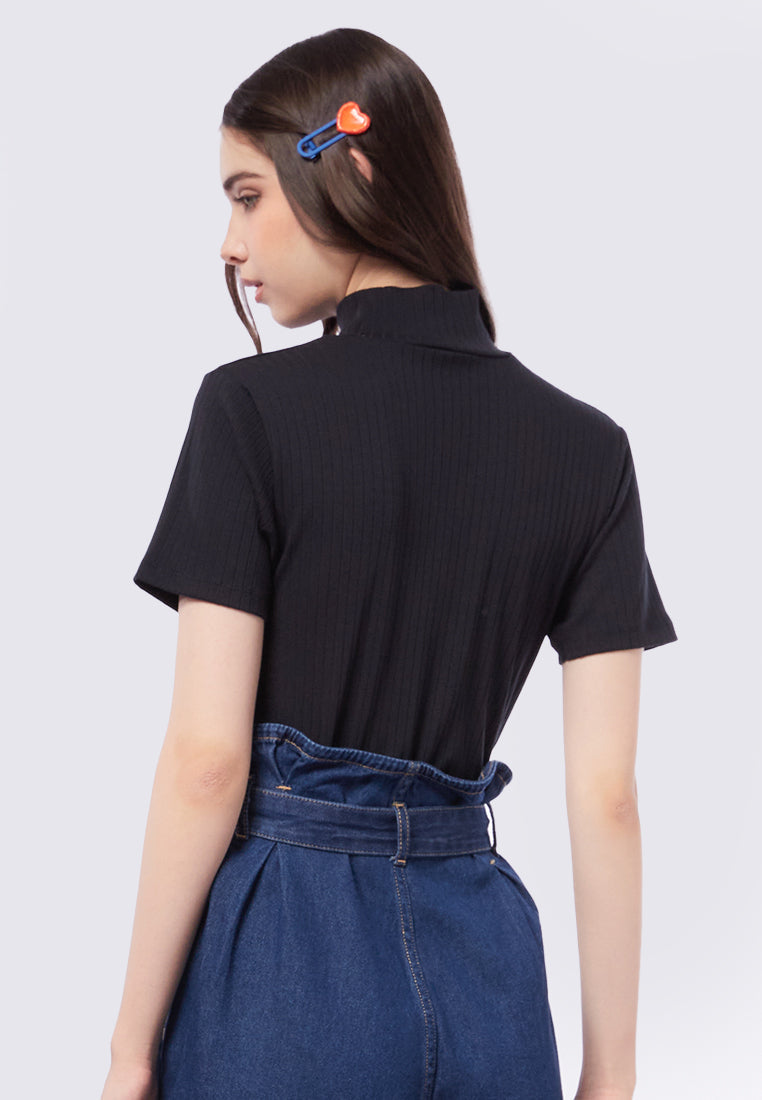 High Neck Short Sleeve Top