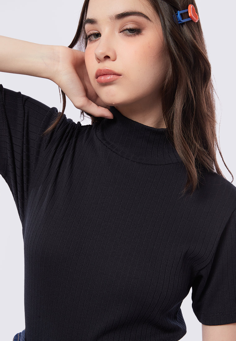 High Neck Short Sleeve Top
