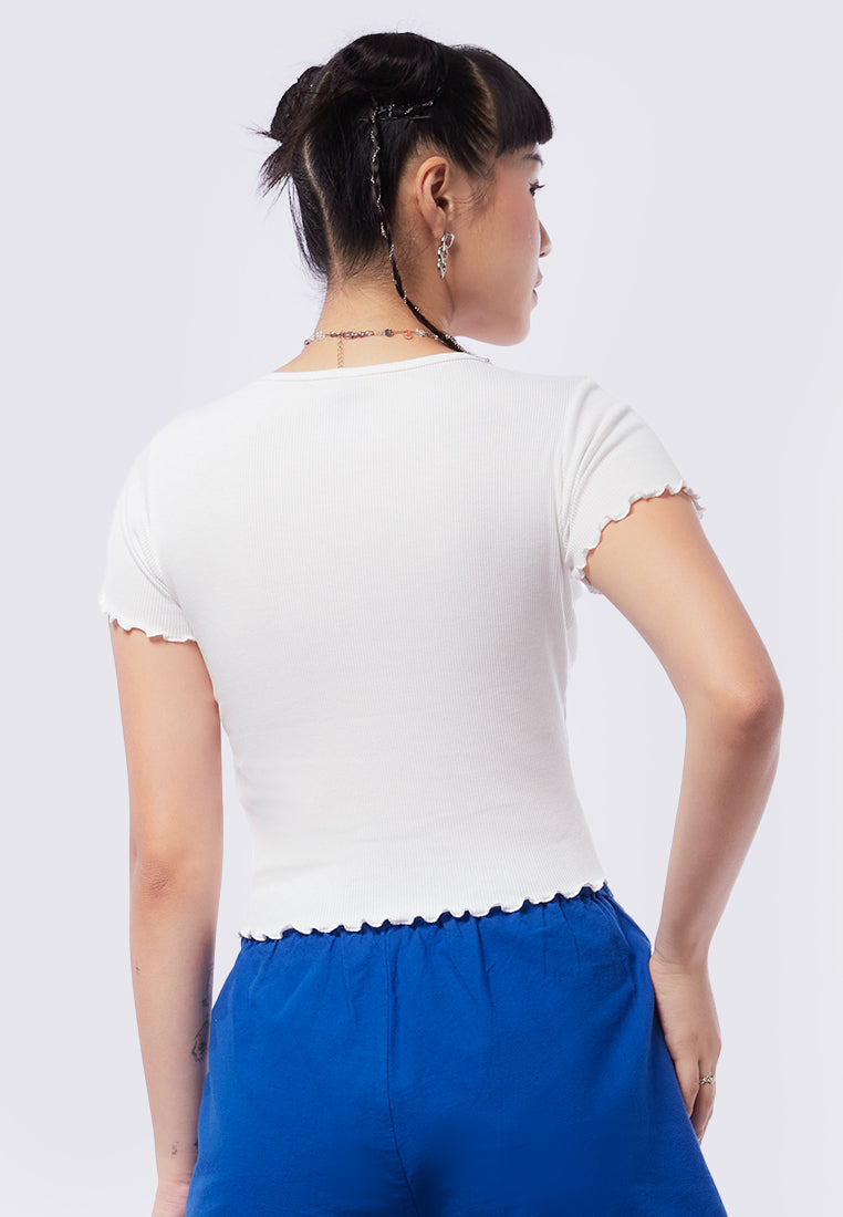 Short Sleeve Wrap Crop Top