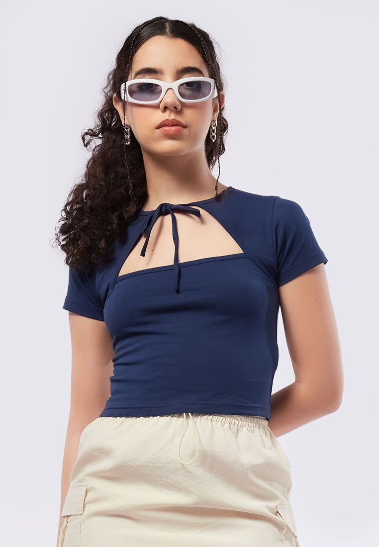 Cut Out Short Sleeve Top