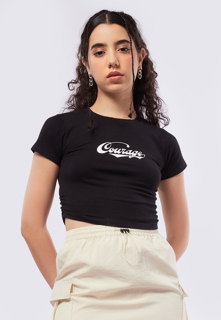 Ruched Graphic T-Shirt