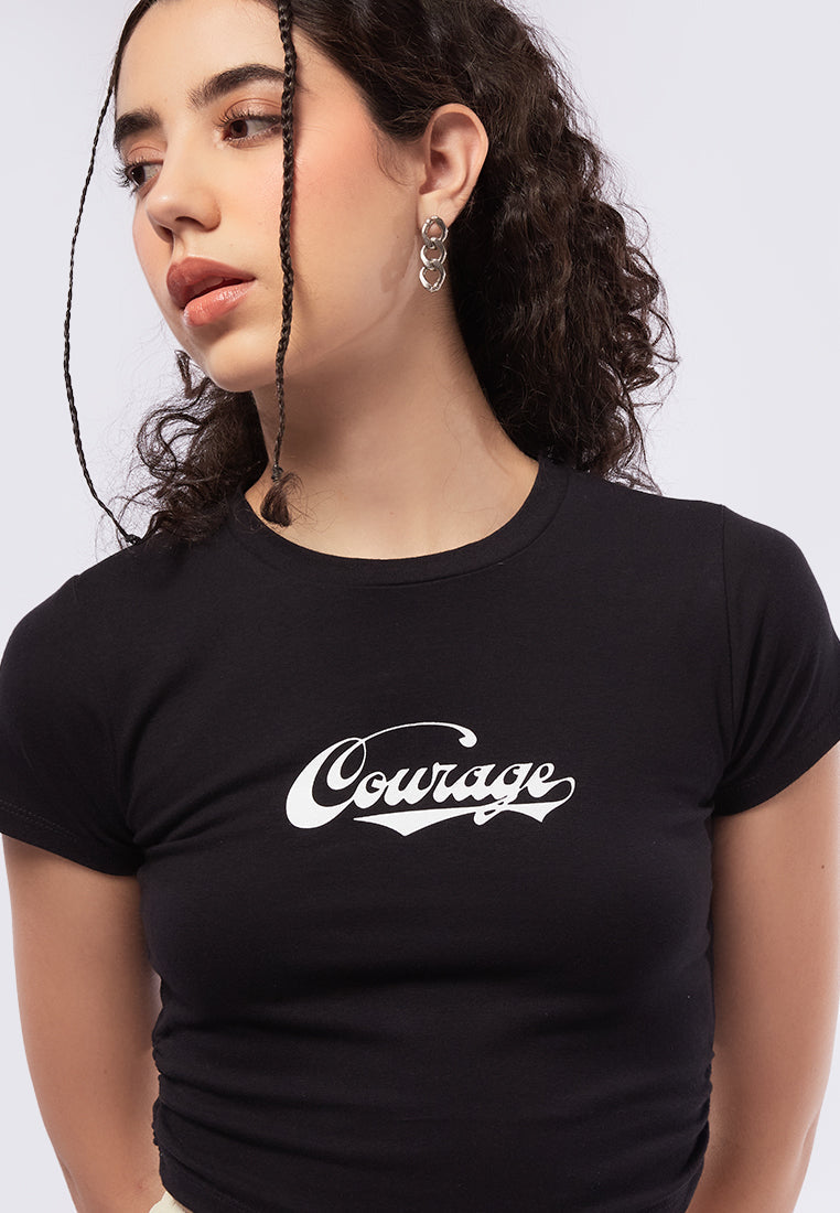 Ruched Graphic T-Shirt