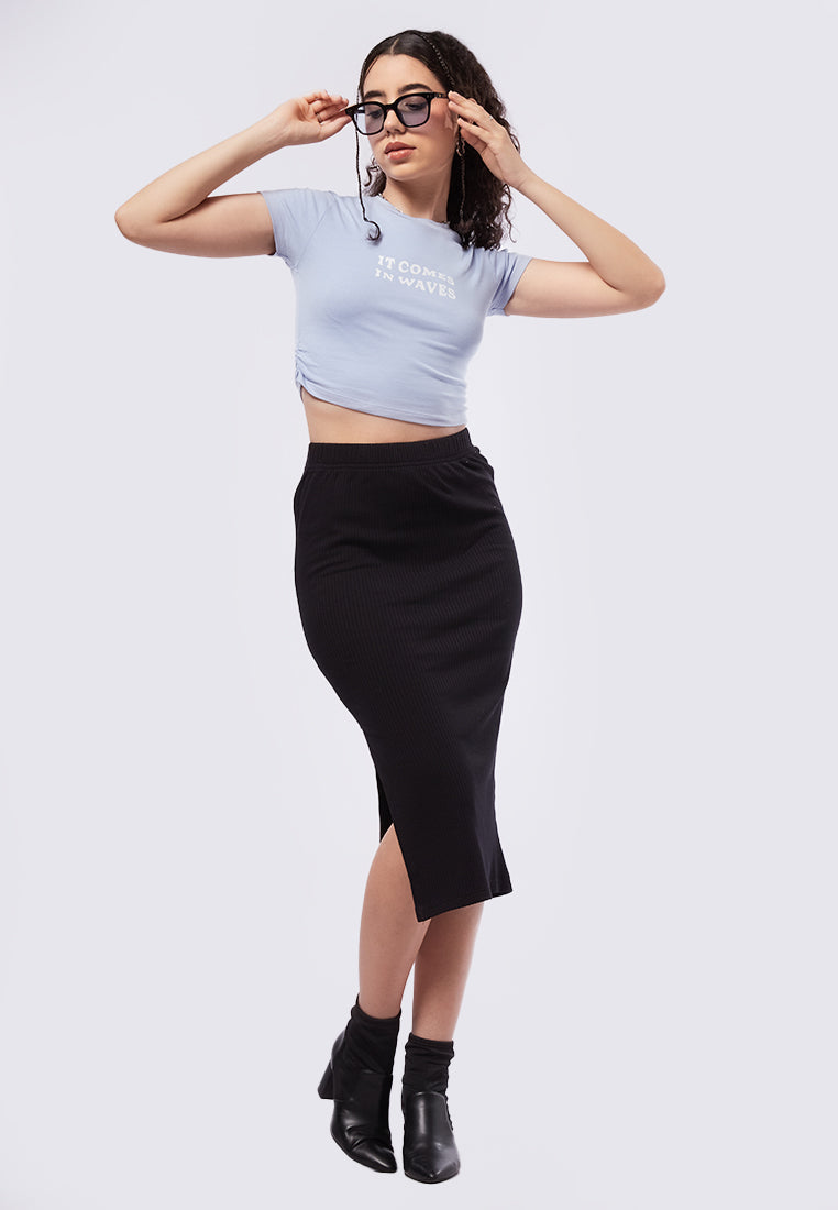Ruched Graphic T-Shirt