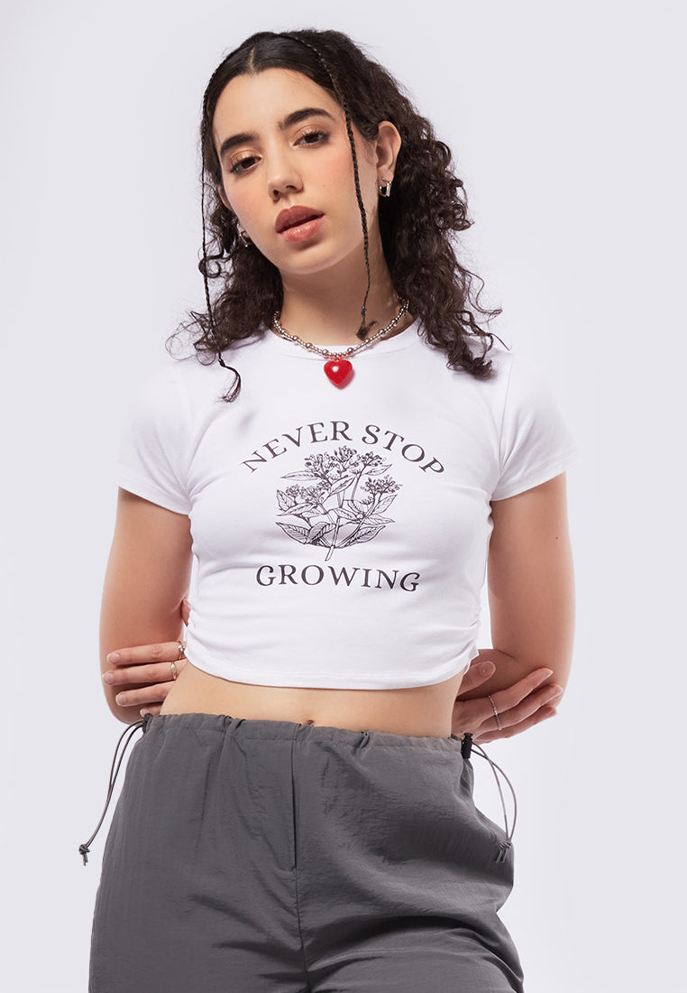 Ruched Graphic T-Shirt