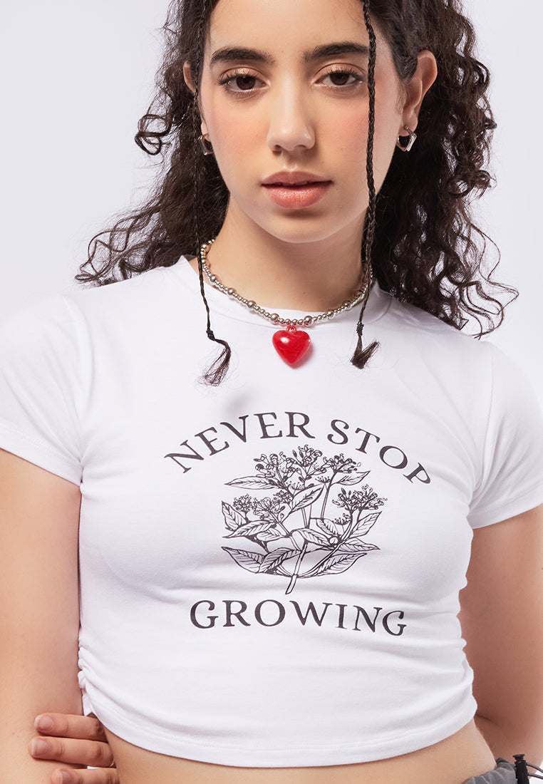 Ruched Graphic T-Shirt