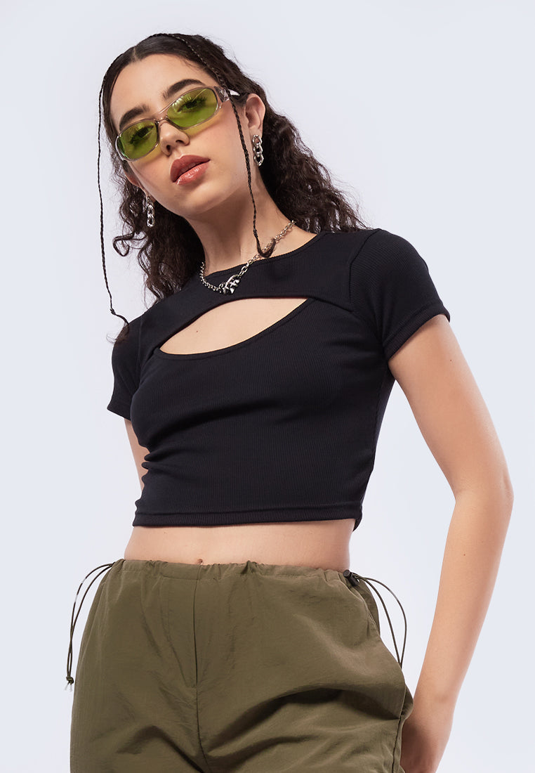 Cut Out Short Sleeve Top