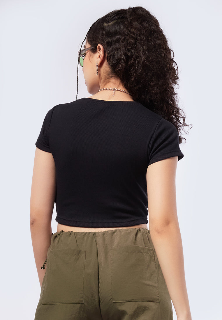 Cut Out Short Sleeve Top
