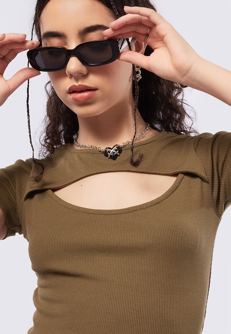 Cut Out Short Sleeve Top