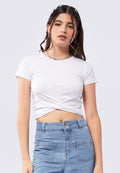 Short Sleeve Top with Twist Front