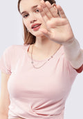 Short Sleeve Top with Twist Front