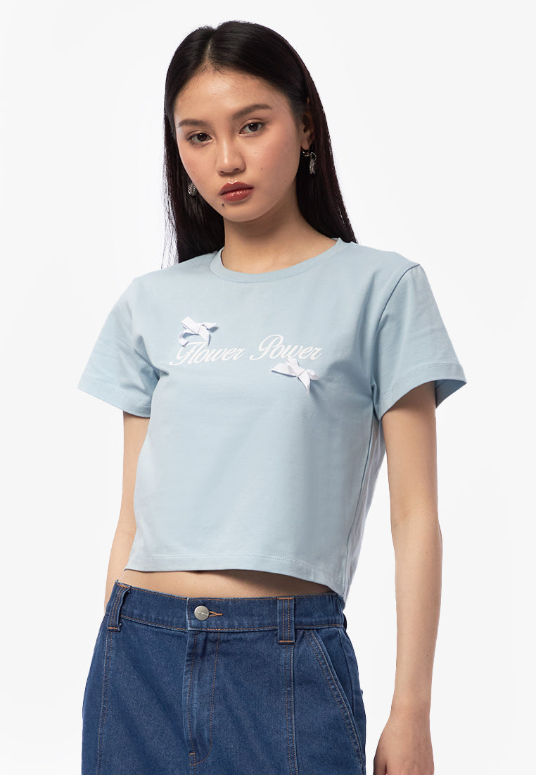 Short Sleeve Ribbon Graphic T-Shirt