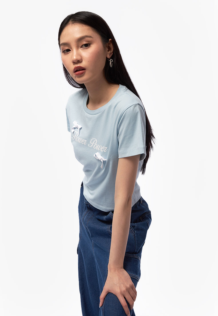 Short Sleeve Ribbon Graphic T-Shirt