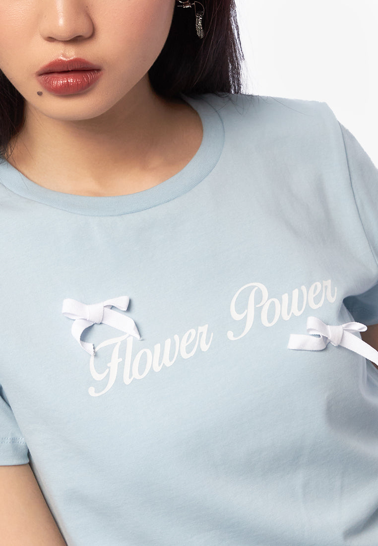 Short Sleeve Ribbon Graphic T-Shirt