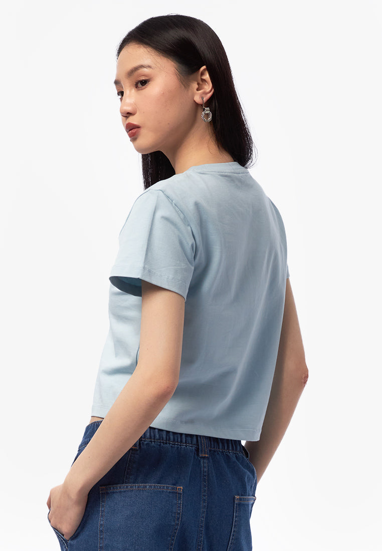 Short Sleeve Ribbon Graphic T-Shirt