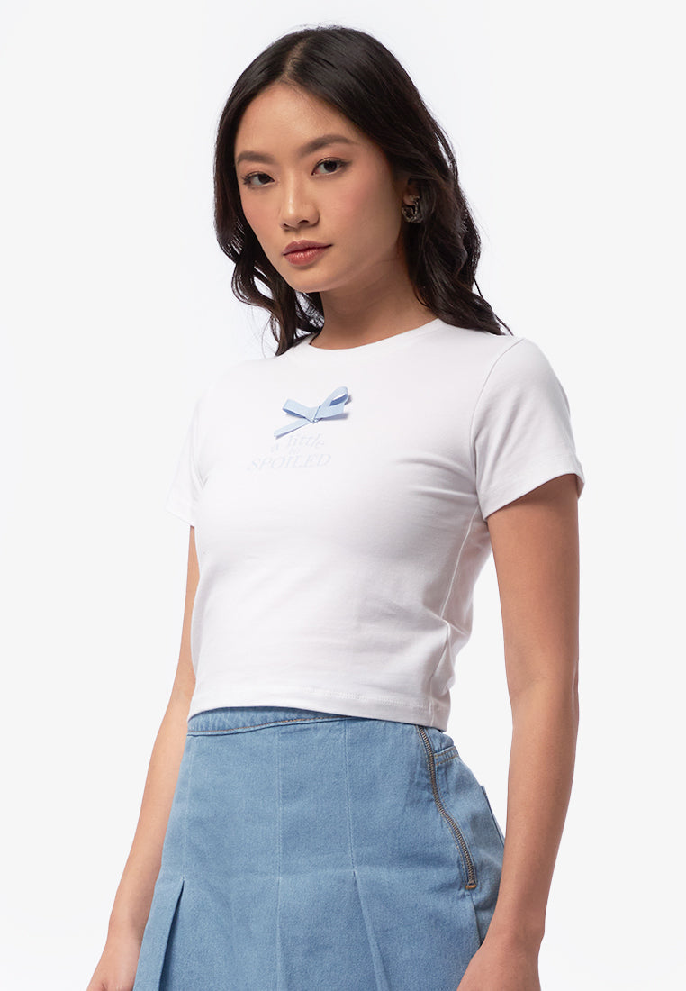 Short Sleeve Ribbon Graphic T-Shirt