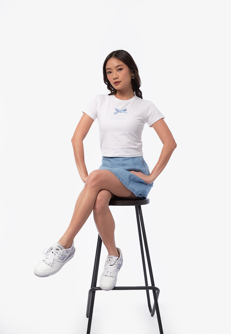 Short Sleeve Ribbon Graphic T-Shirt
