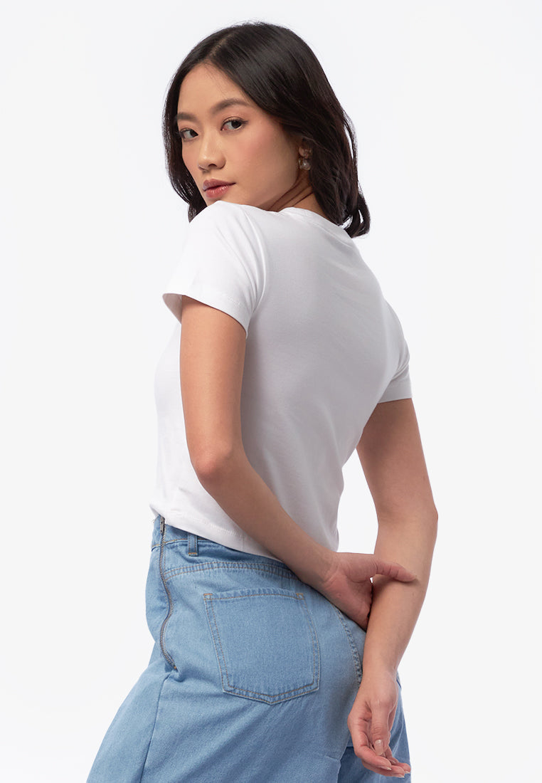 Short Sleeve Ribbon Graphic T-Shirt