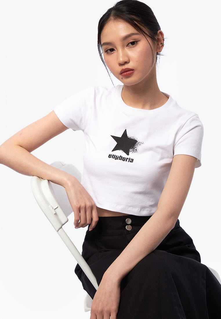 Short Sleeve Graphic Crop T-Shirt