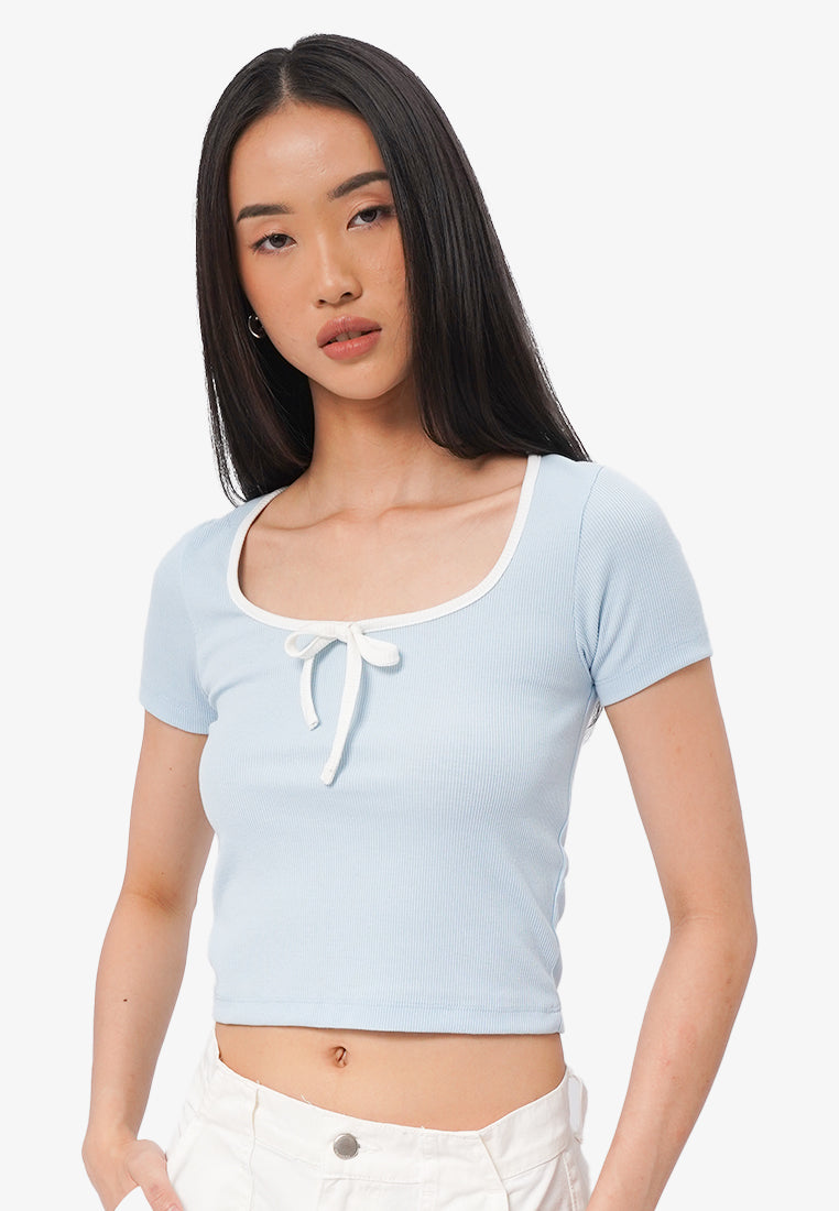 Square Neck Ribbon Top
