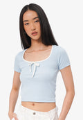 Square Neck Ribbon Top