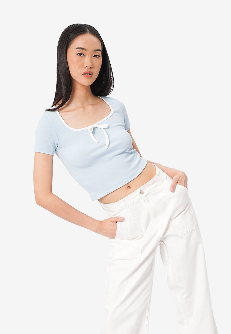 Square Neck Ribbon Top