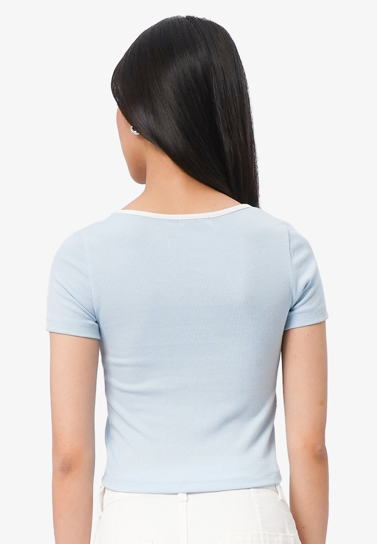 Square Neck Ribbon Top