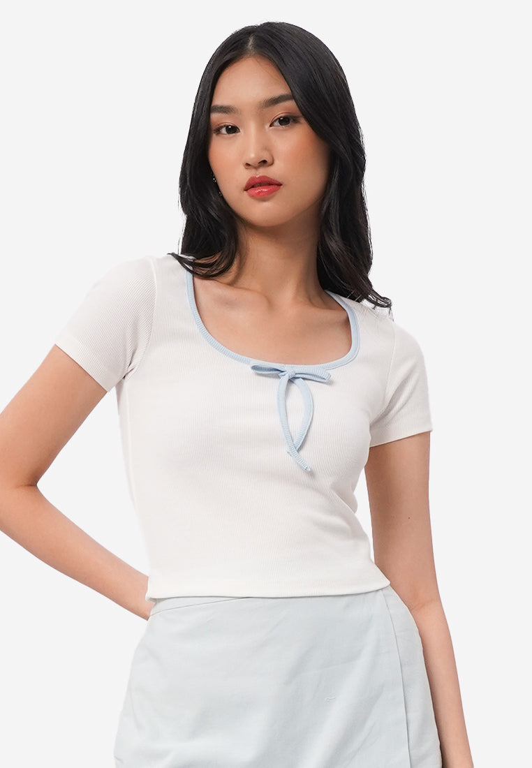 Square Neck Ribbon Top
