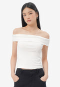 Off Shoulder Short Sleeve Top Off White