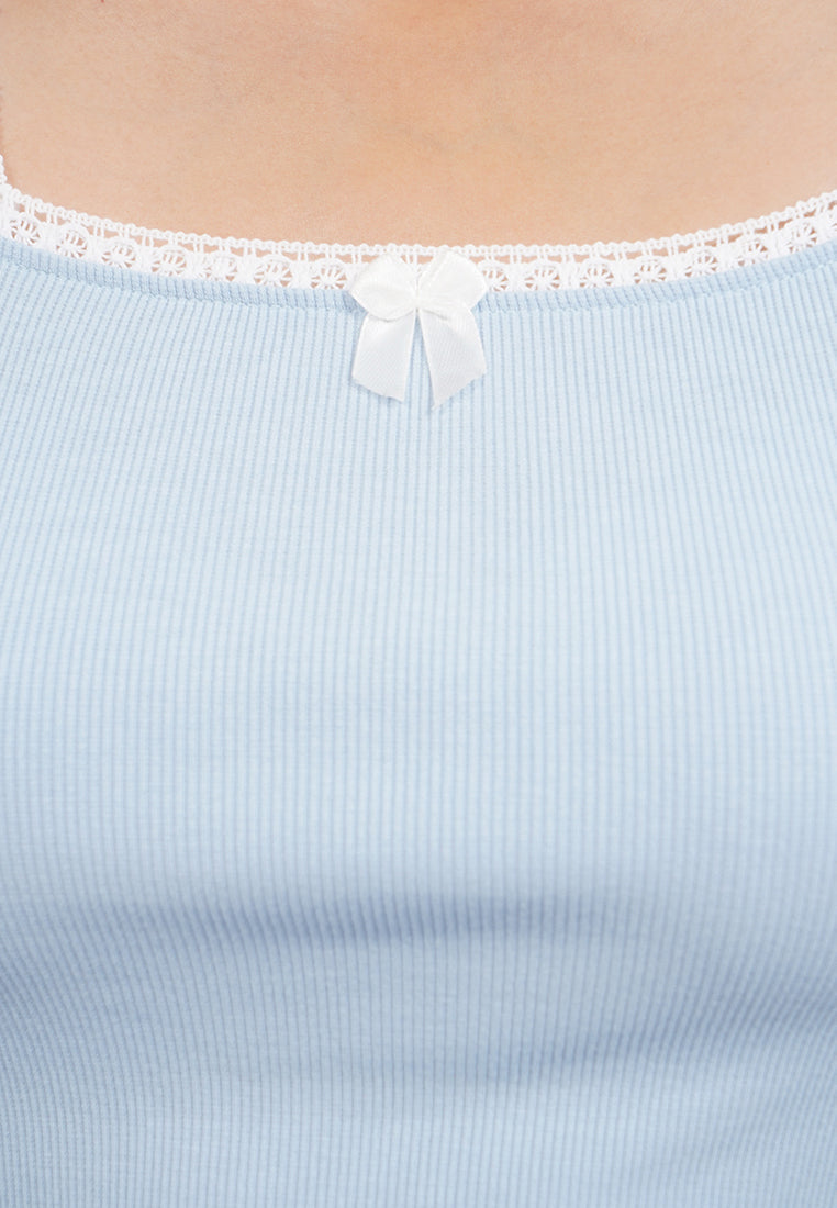 Square Neck Lace Crop Top