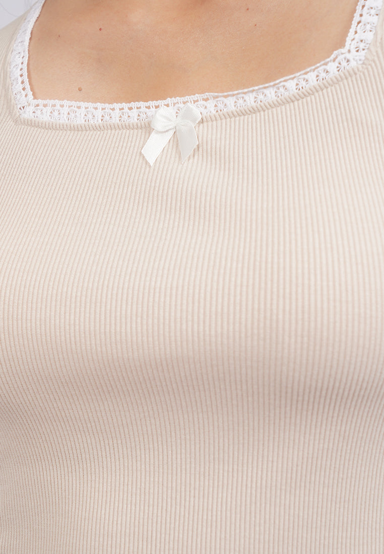 Square Neck Lace Crop Top