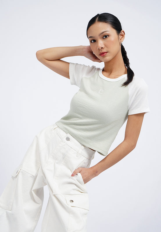 Short Sleeve Raglan Crop T-Shirt