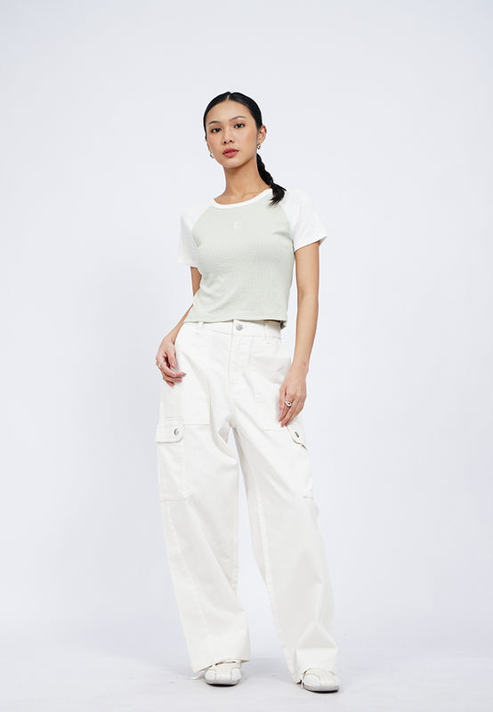 Short Sleeve Raglan Crop T-Shirt