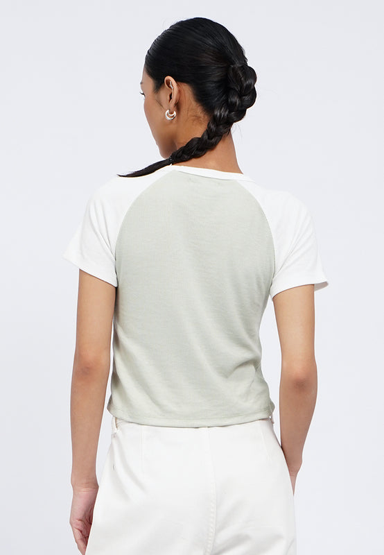 Short Sleeve Raglan Crop T-Shirt