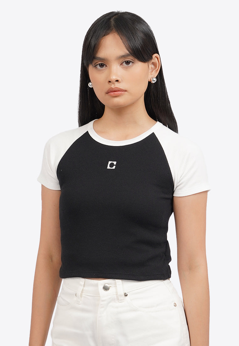 Short Sleeve Raglan Crop T-Shirt